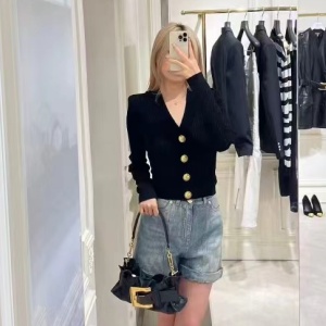 balmain v-neck cable-knit cardigan